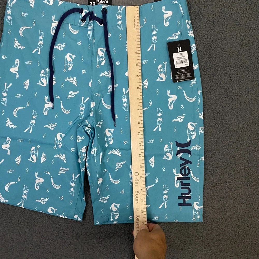 Hurley Deep Sea AOP Swim Board Short Mens 30 Blue Seadoo 9.5